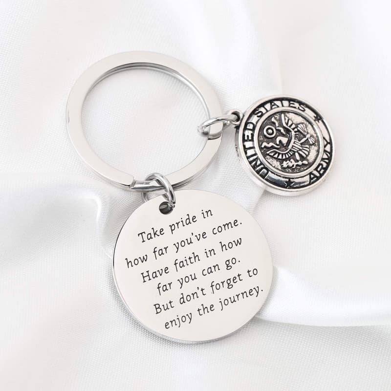 Army Keychain Gift for Military Deployment and Graduation