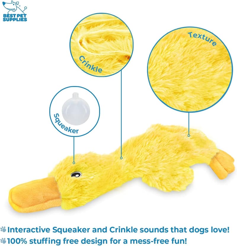 Cute Plush Duck Dog Toy with Soft Squeaker for All Breeds