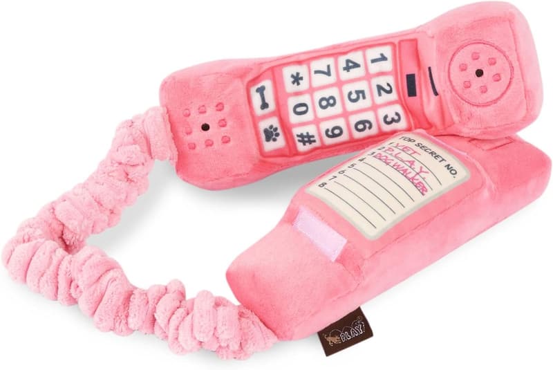 Durable 1980s-Themed Plush Dog Toy - Machine Washable, Squeaker