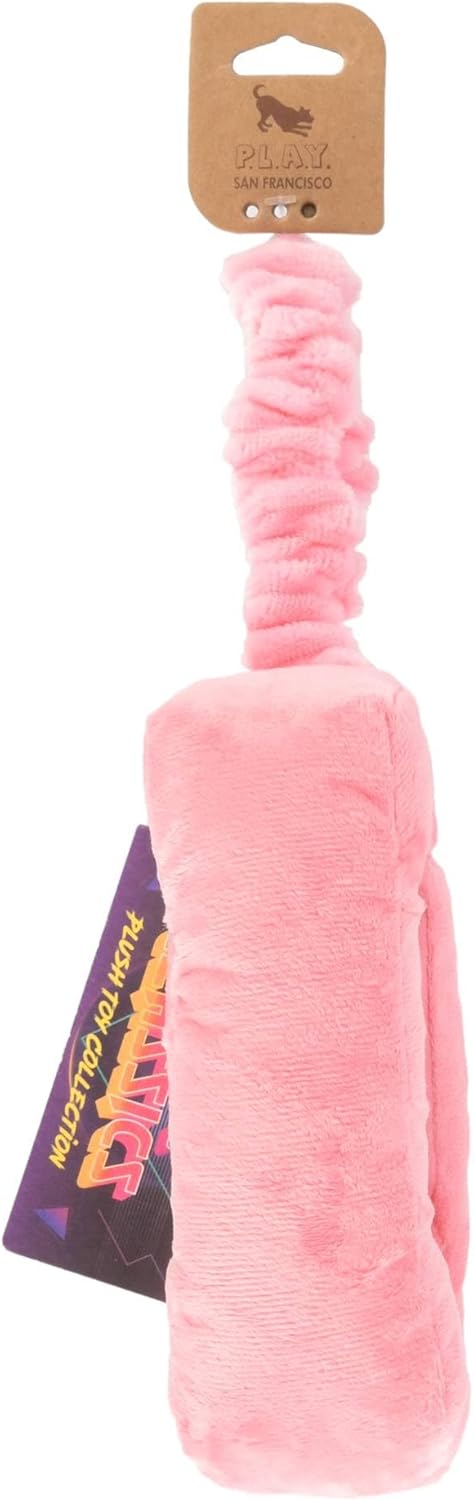 Durable 1980s-Themed Plush Dog Toy - Machine Washable, Squeaker