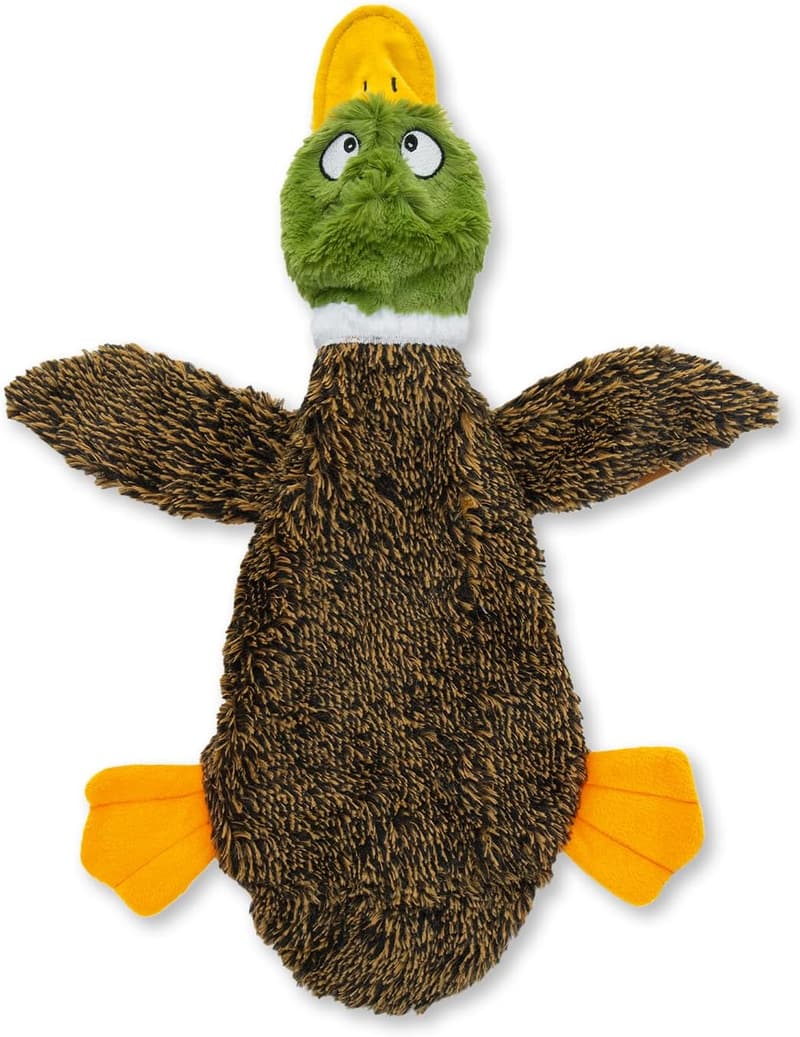 2-in-1 Stuffless Squeaky Dog Toy with Soft Fabric for Pets