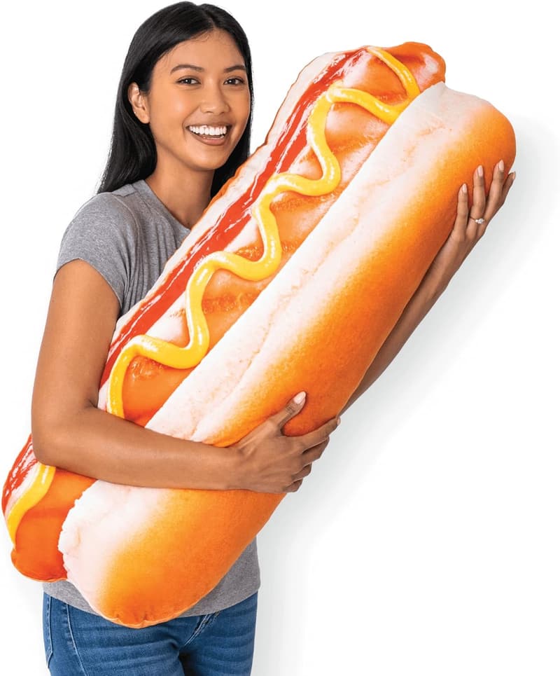 3D Hot Dog Pillow - Ultra-Soft Plush Cushion for Home Decor