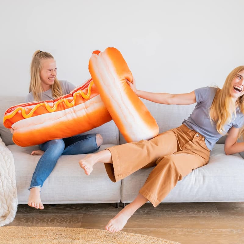 3D Hot Dog Pillow - Ultra-Soft Plush Cushion for Home Decor