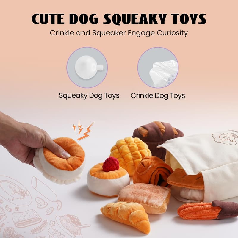 Durable Crinkle Dog Toys for Small Medium Dogs - 10 Pack