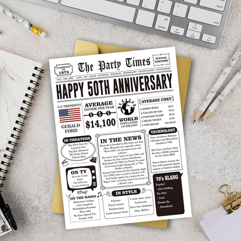 50th Anniversary Jumbo Card for Couples