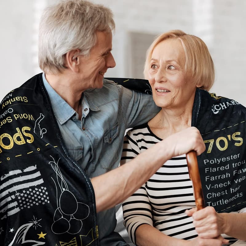 50th Anniversary Golden Wedding Blanket for Couples
