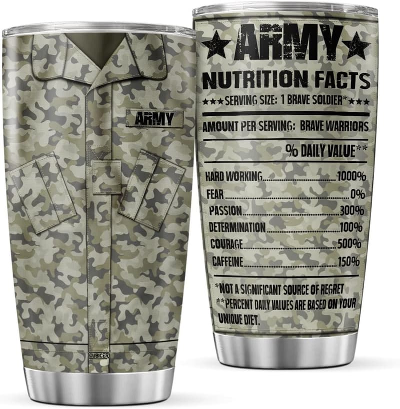 Navy Veteran Insulated Coffee Tumbler - 20 Oz Stainless Steel