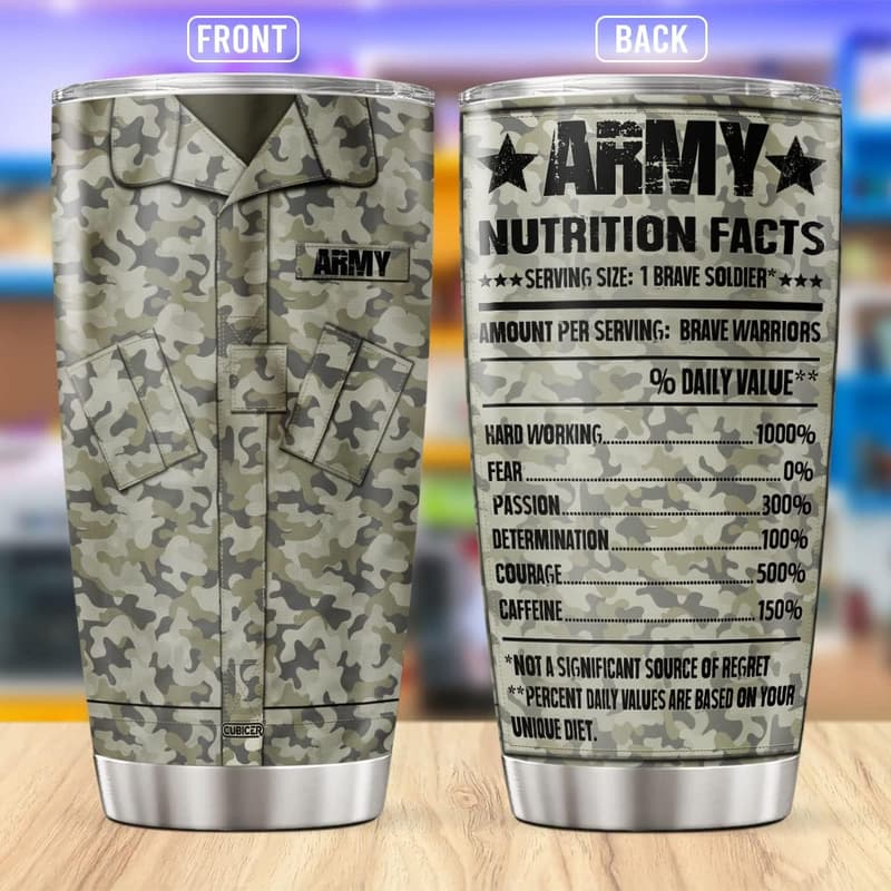 Navy Veteran Insulated Coffee Tumbler - 20 Oz Stainless Steel