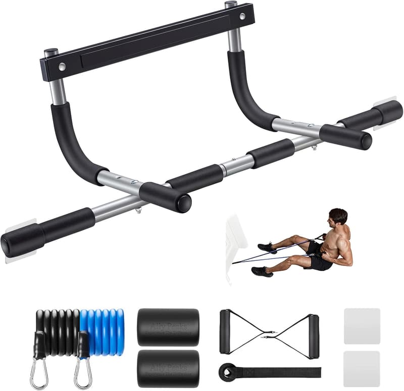 Doorway Pull-Up Bar - Thick Steel, 440 lbs Capacity, Multi-Grip