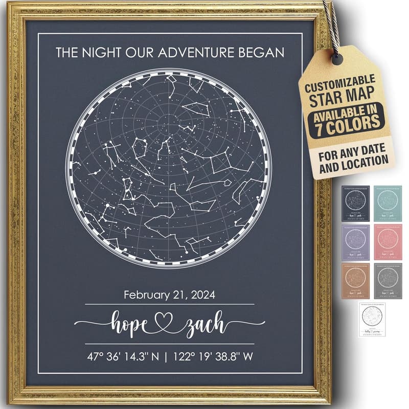 Personalized Star Map Art Print for Anniversary
