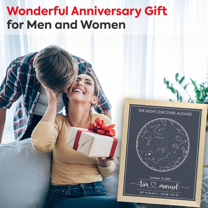 Personalized Star Map Art Print for Anniversary