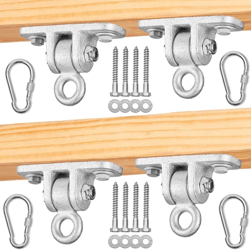 Heavy-Duty Swing Set Hangers with Locking Snap Hooks
