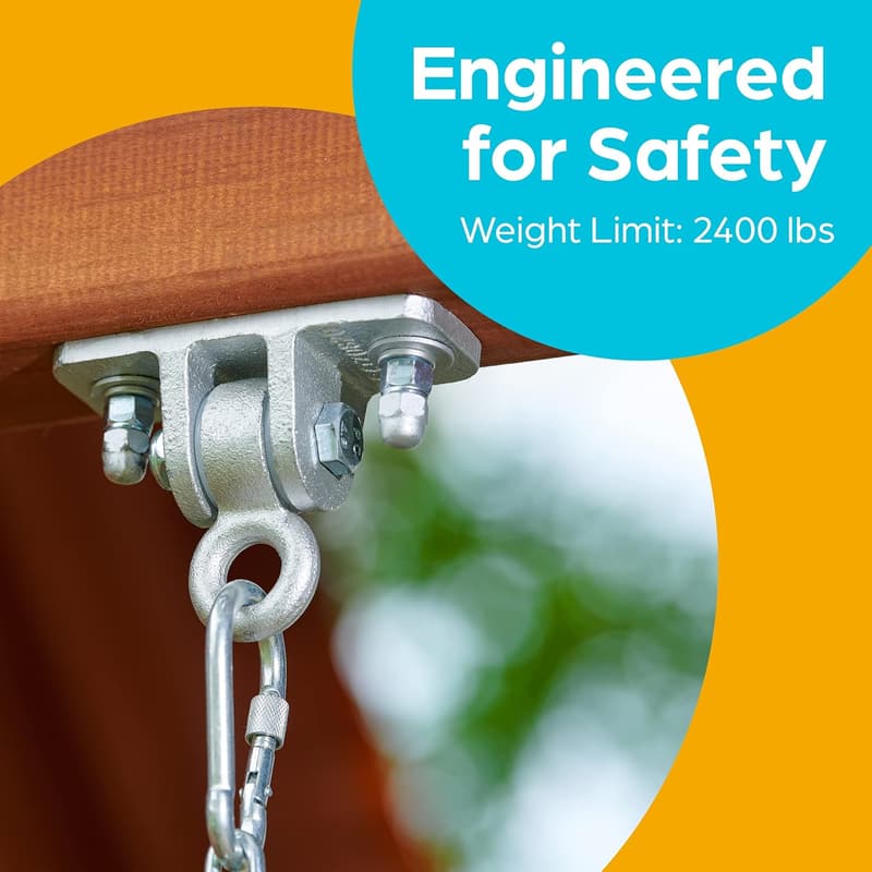 Heavy-Duty Swing Set Hangers with Locking Snap Hooks