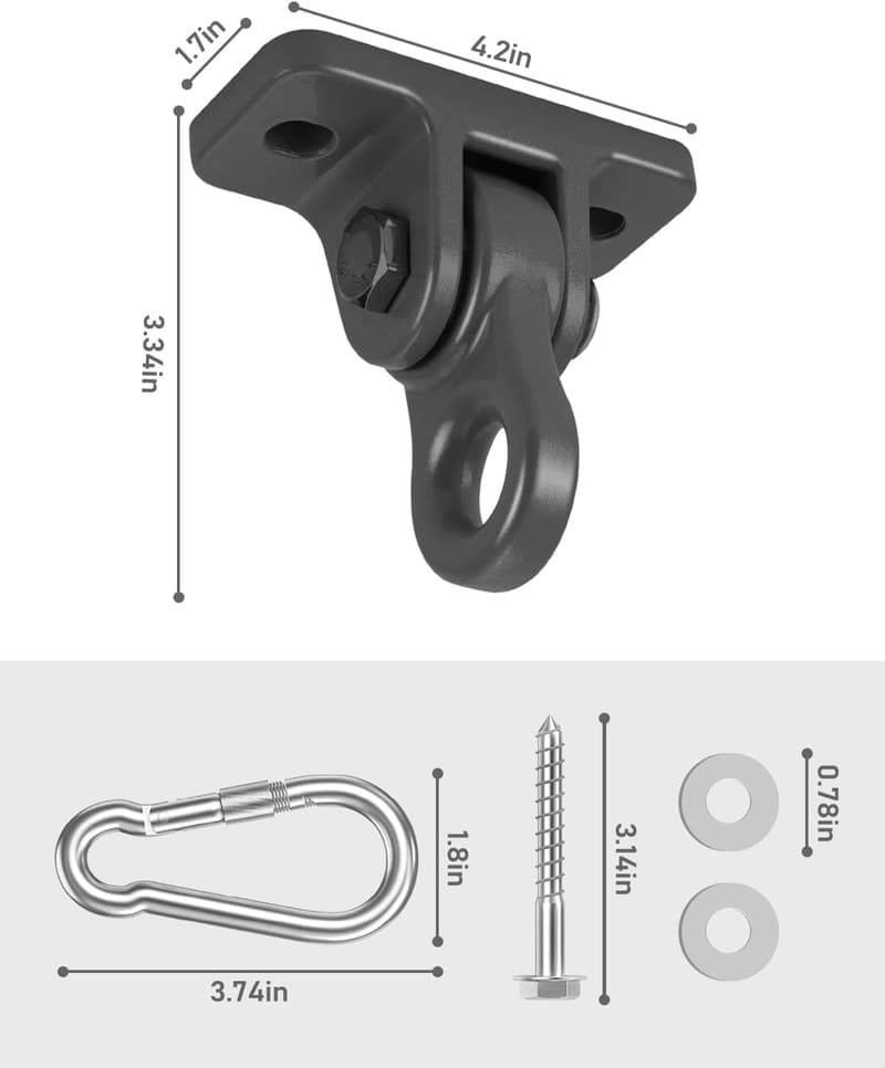 Porch Swing Hangers Kit with Screws and Bolts for Indoor/Outdoor Use