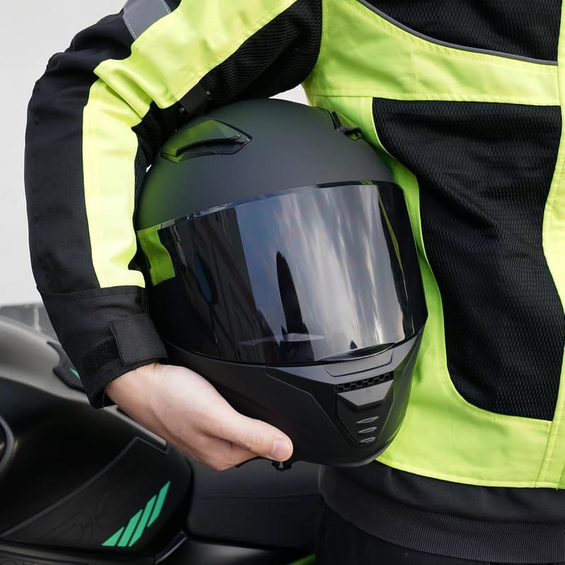 DOT Approved Black Full Face Motorcycle Helmet for Adults