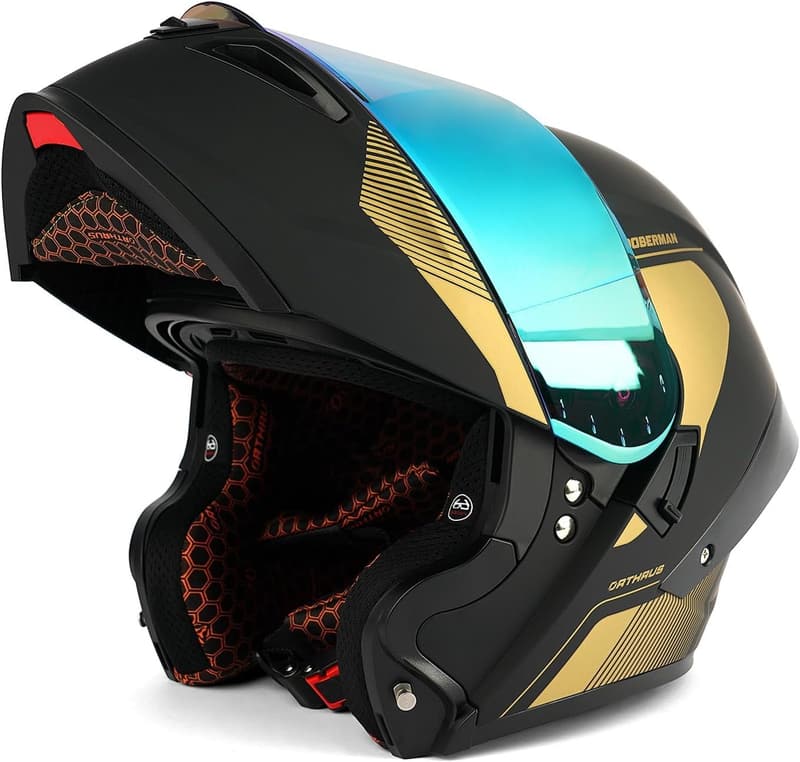 DOT Approved Modular LED Motorcycle Helmet with Dual Visor & Bluetooth