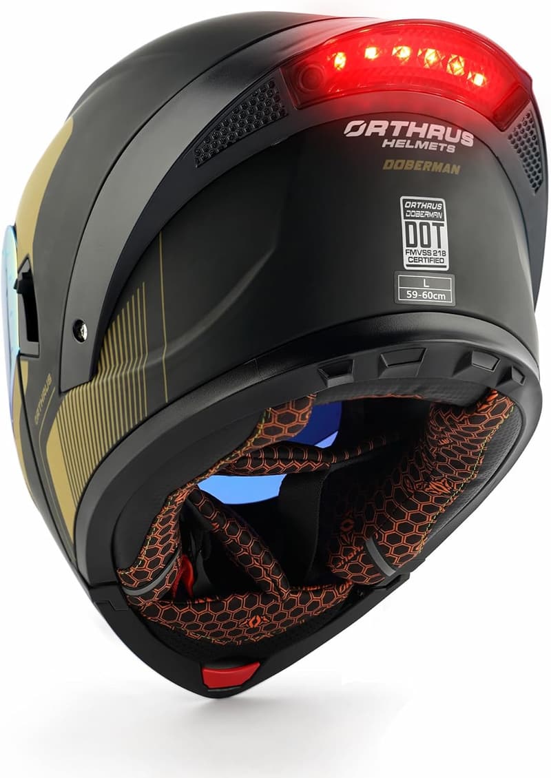 DOT Approved Modular LED Motorcycle Helmet with Dual Visor & Bluetooth