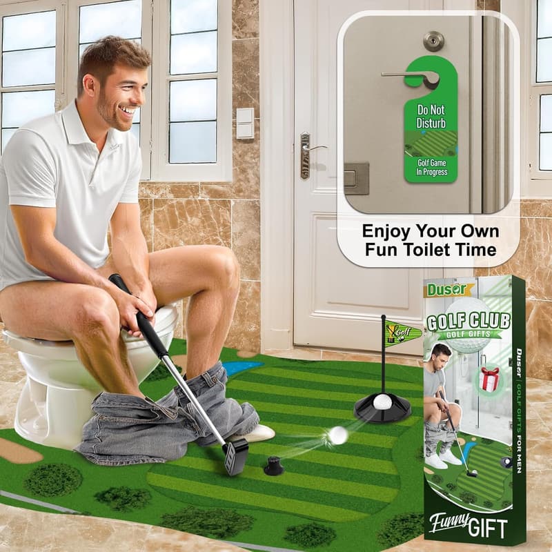 Father's Day Toilet Golf Game Gift for Dad