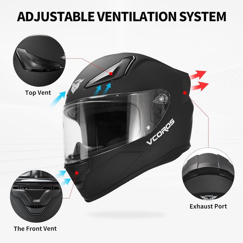 DOT Approved Unisex Full Face Motorcycle Helmet WS-609