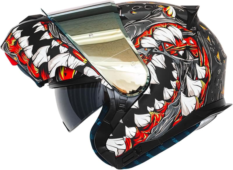 Lightweight Amatista Dual Visor Motorcycle Helmet - DOT/ECE Approved