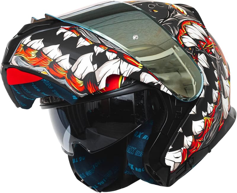 Lightweight Amatista Dual Visor Motorcycle Helmet - DOT/ECE Approved