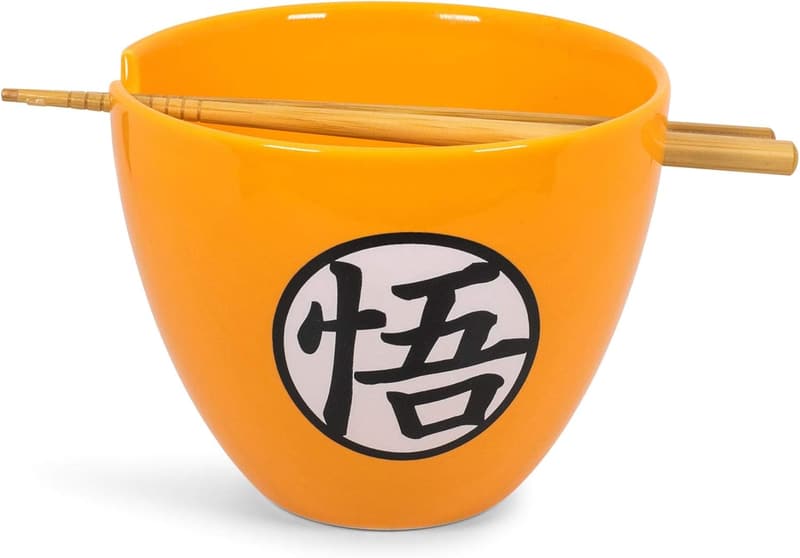 Dragon Ball Z Goku Ceramic Noodle Bowl & Chopsticks Set
