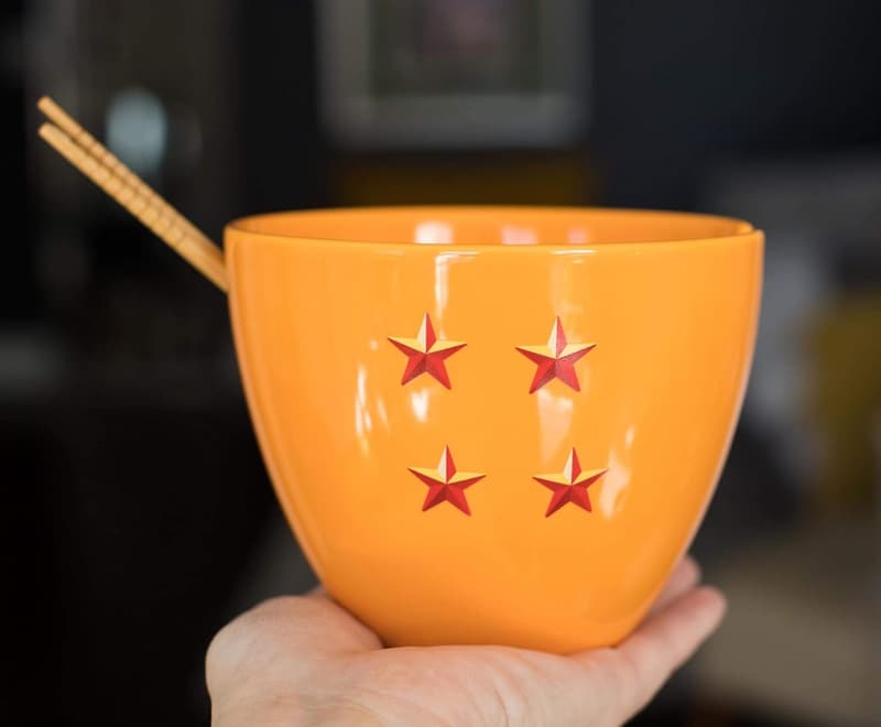 Dragon Ball Z Goku Ceramic Noodle Bowl & Chopsticks Set