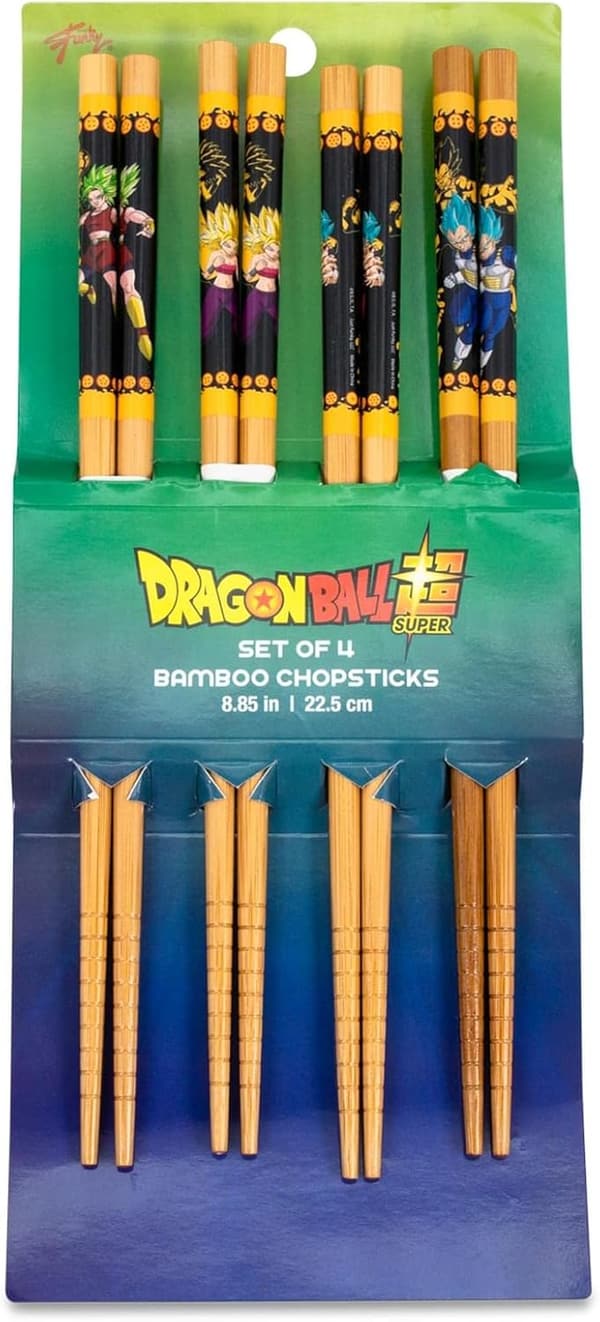 Dragon Ball Super Wooden Chopsticks Set of 4 for Ramen Dinnerware