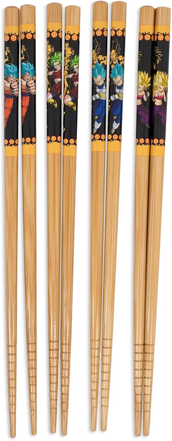 Dragon Ball Super Wooden Chopsticks Set of 4 for Ramen Dinnerware