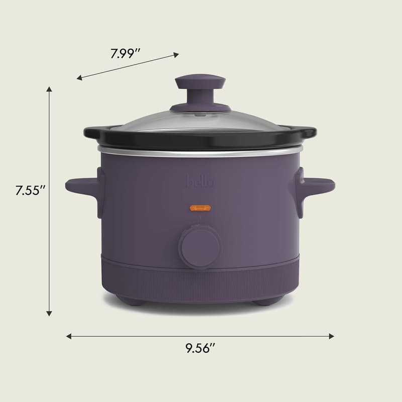 Bella 1.5 Qt Slow Cooker with Nonstick Ceramic, Plum