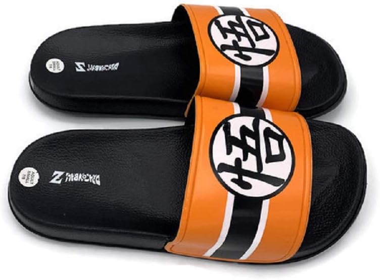 Dragon Ball Z Men's Orange Slippers, Size Medium 9/10
