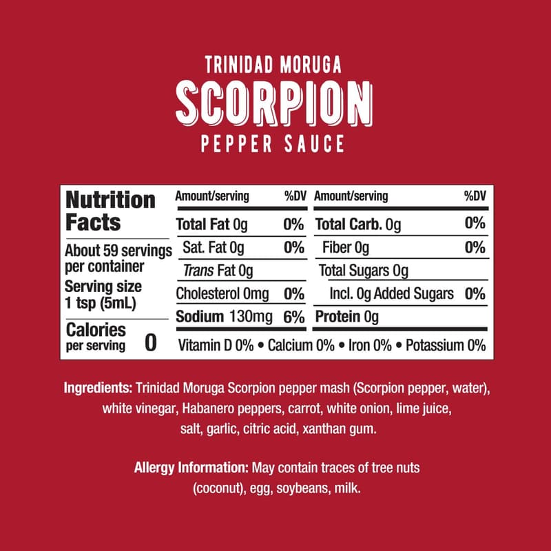 Gourmet Scorpion Pepper Hot Sauce - 10oz, Keto & Vegan