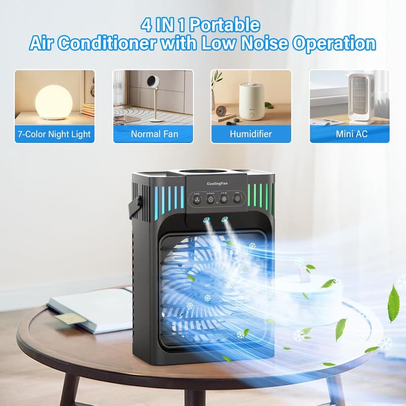 4-IN-1 Portable Air Conditioner with Remote & Timer
