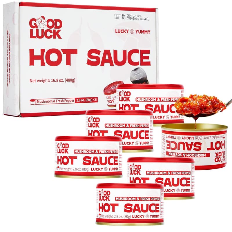 Mushroom Hot Sauce Gift Set - Spicy Chili Oil & Paste (6 Cans)