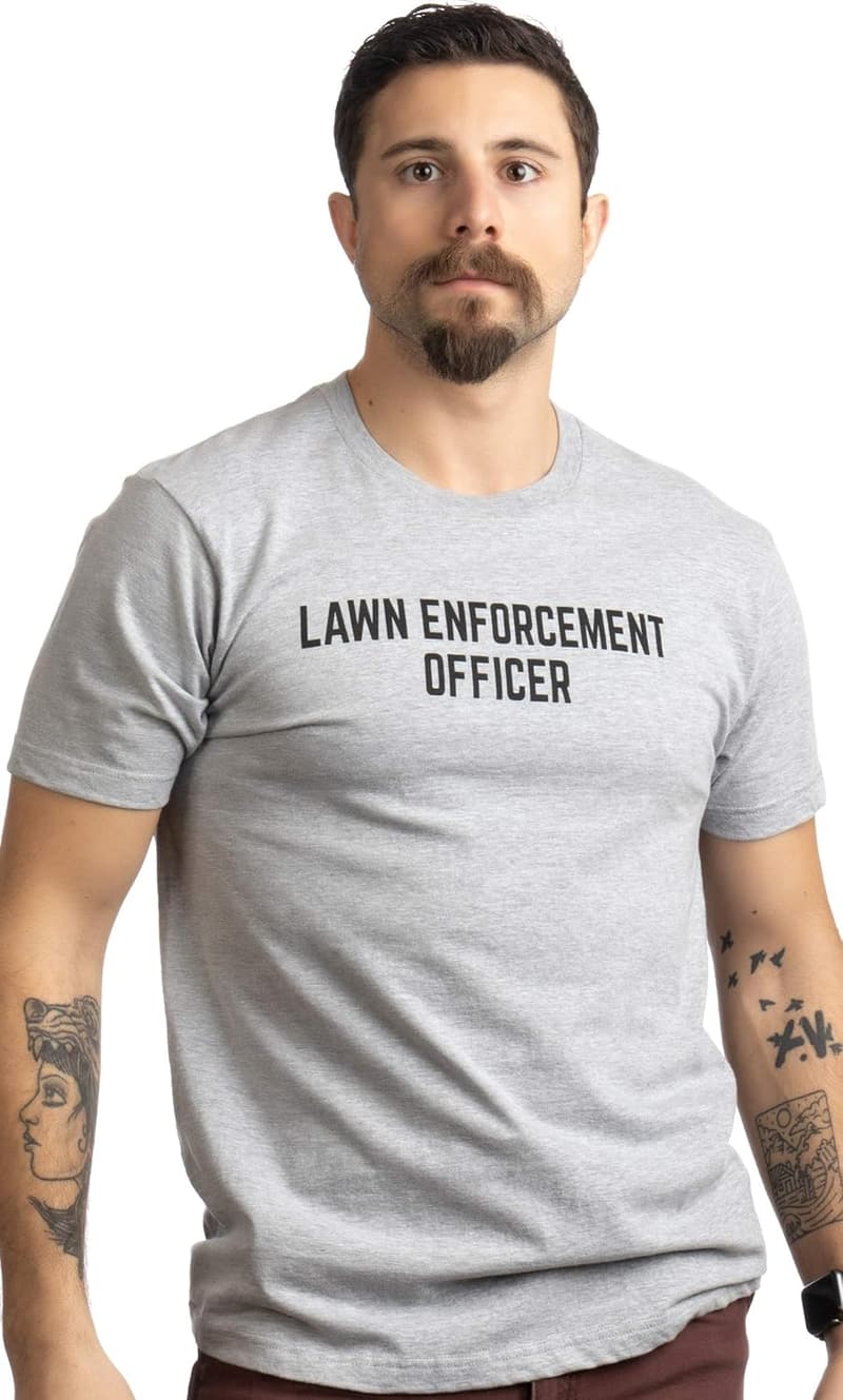 Funny Lawn Enforcement Officer T-Shirt for Dad or Grandpa