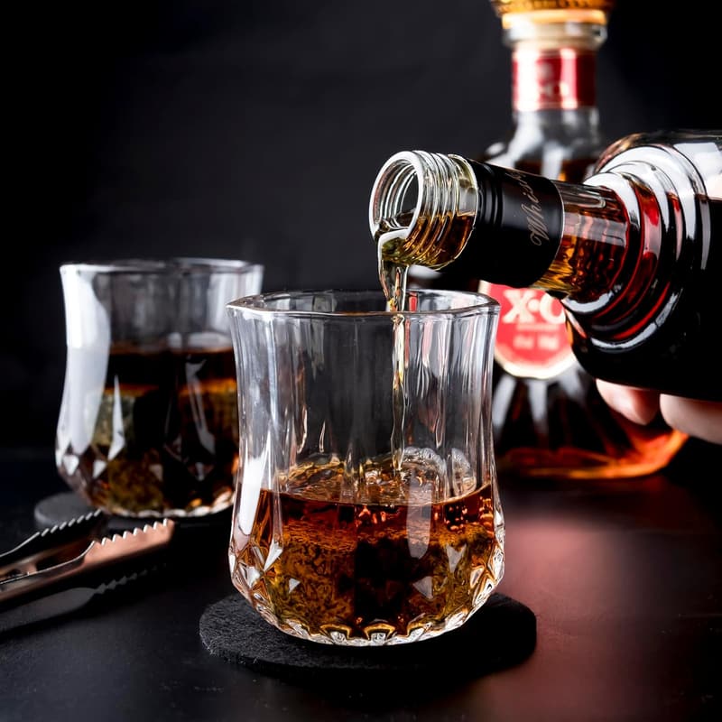 Whiskey Glasses Set with Chilling Rocks - Gifts for Dad
