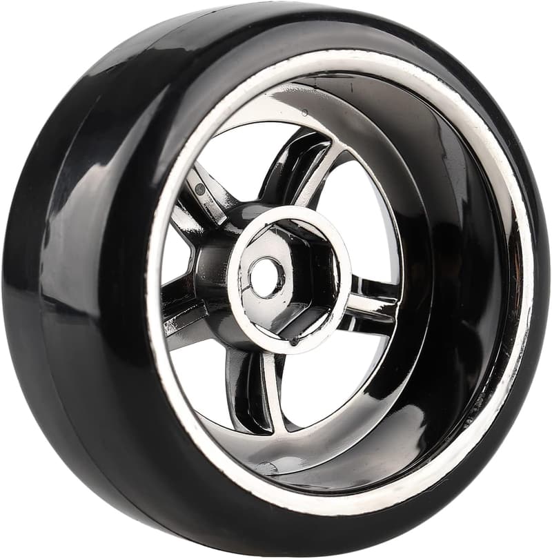 1:10 RC Drift Car Hub Wheel Rims with Hard Plastic Tires - Black