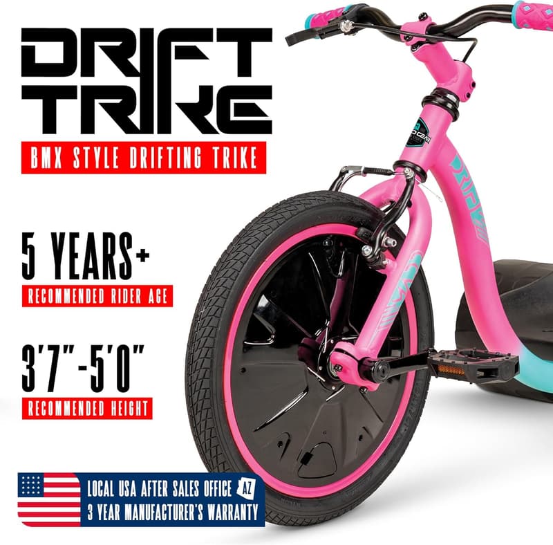 Kids' Drift Trike with Adjustable Seat & Big 16