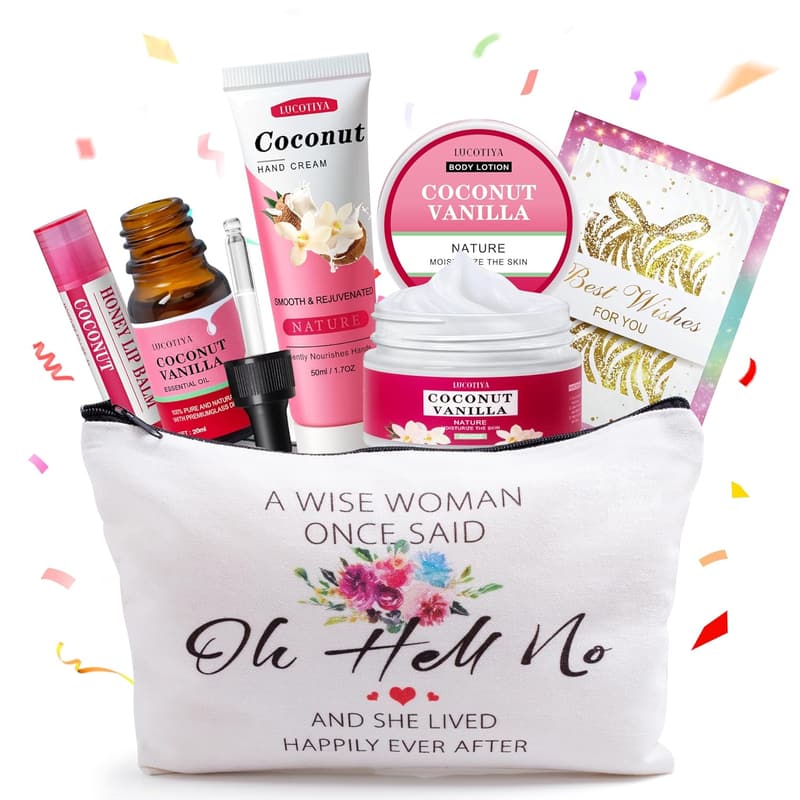 Birthday Spa Gift Set for Women - Travel Size Coconut Vanilla