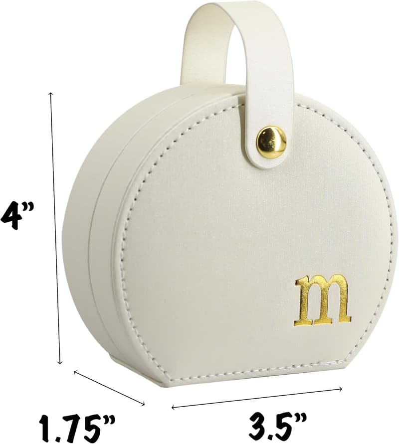 Personalized Travel Jewelry Case - Elegant Half-Moon Design