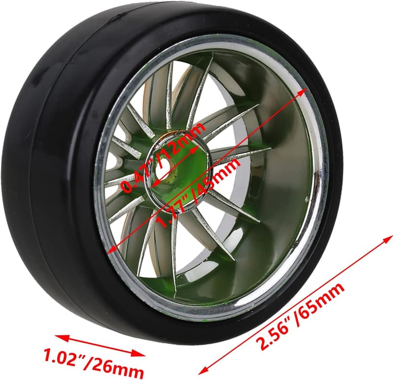 RC 1/10 On-Road Car Drift Tires & Golden 12-Spoke Rims