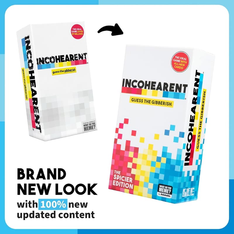 Incohearent: Funny Card Game for Adults, 400 Cards & Timer