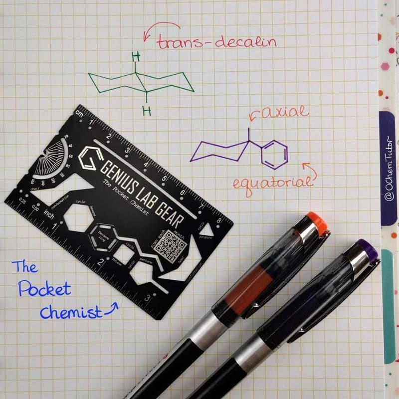 Organic Chemistry Stencil Kit - 3-Inch Metal Ruler for Chemists