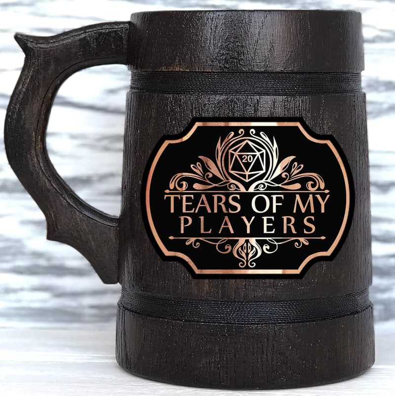 Dungeons & Dragons Wooden Beer Mug - 17oz DM Gift