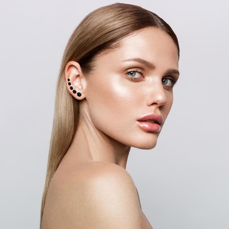 Black Stainless Steel Fake Plugs Earrings for Men & Women