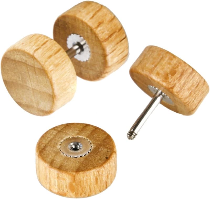 Wooden Stud Earrings for Men & Women - Faux Gauge Plugs (8-10mm)