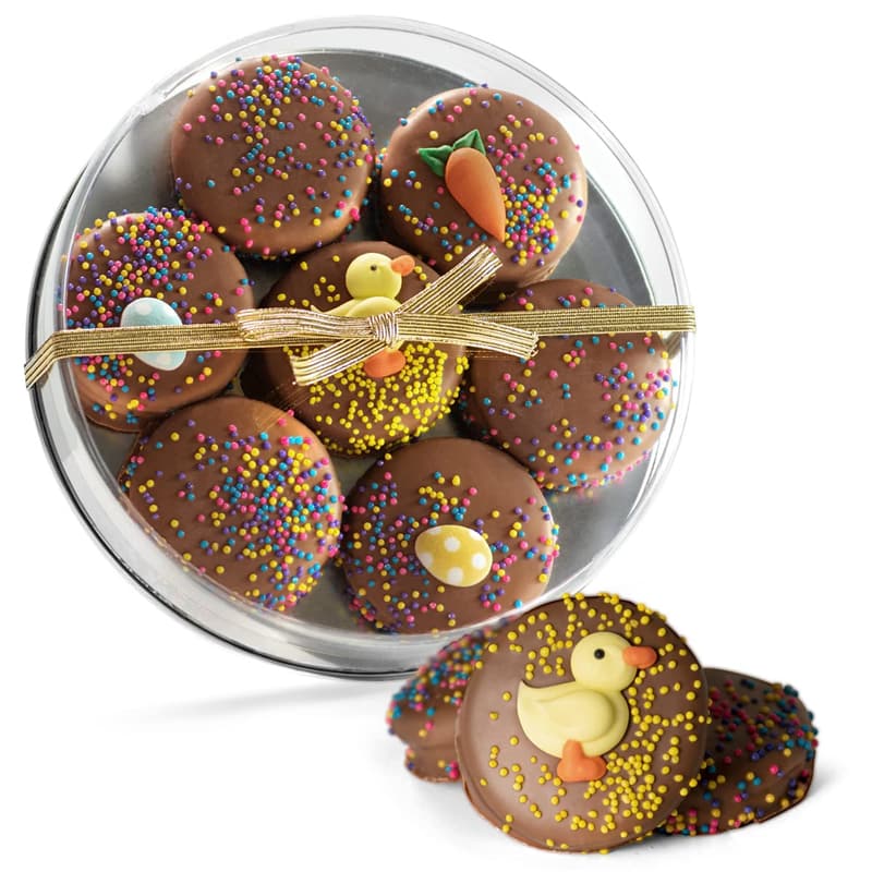 Easter Chocolate-Dipped Sandwich Cookies Gift Basket - 7pc