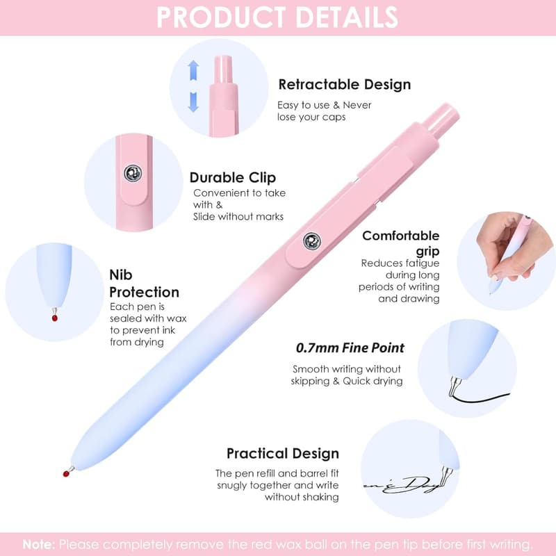 Easter Gift Set: 5PCS Cute Gel Pens for Teens and Students