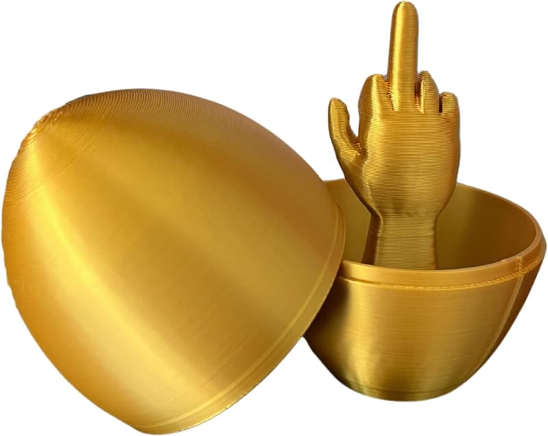 Gold Middle Finger Easter Egg - Adult Gag Gift for Baskets