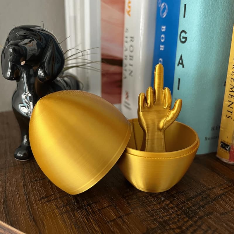 Gold Middle Finger Easter Egg - Adult Gag Gift for Baskets